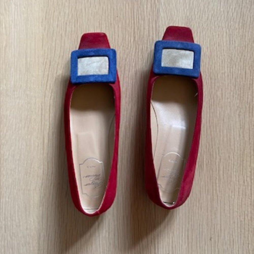 Roger Vivier Multicolour Suede Flat